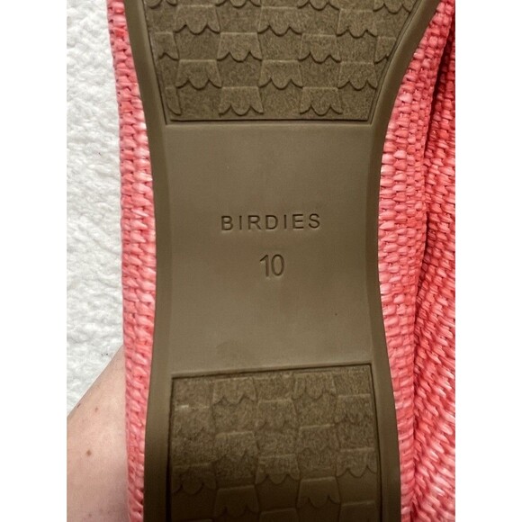 Birdies Shoes Womens 10 The Starling Lipstick Pink Raffia Loafers Preppy Casual - Picture 7 of 8